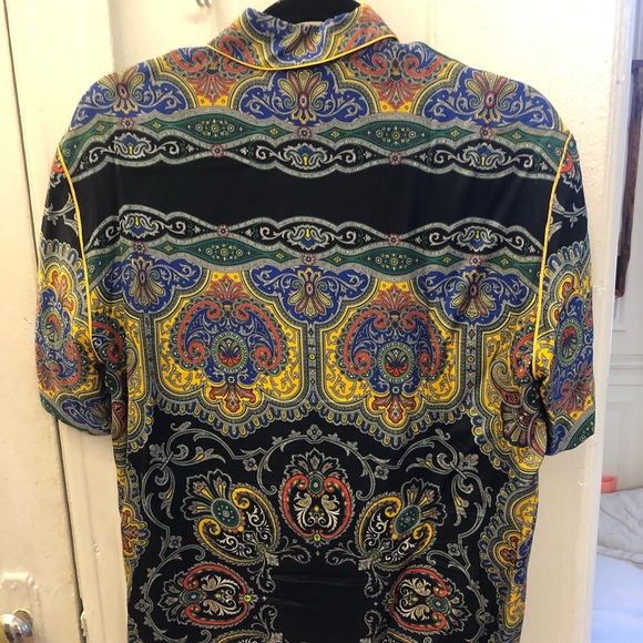 Sandro Ramy printed scarf short sleeve blouse small - Picture 4 of 5